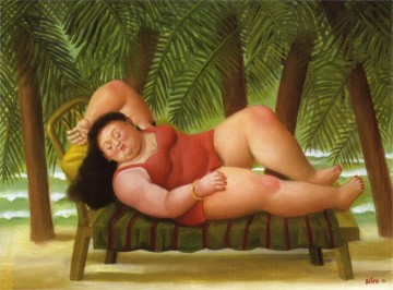 Fernando Botero Painting - Bather on the Beach Fernando Botero